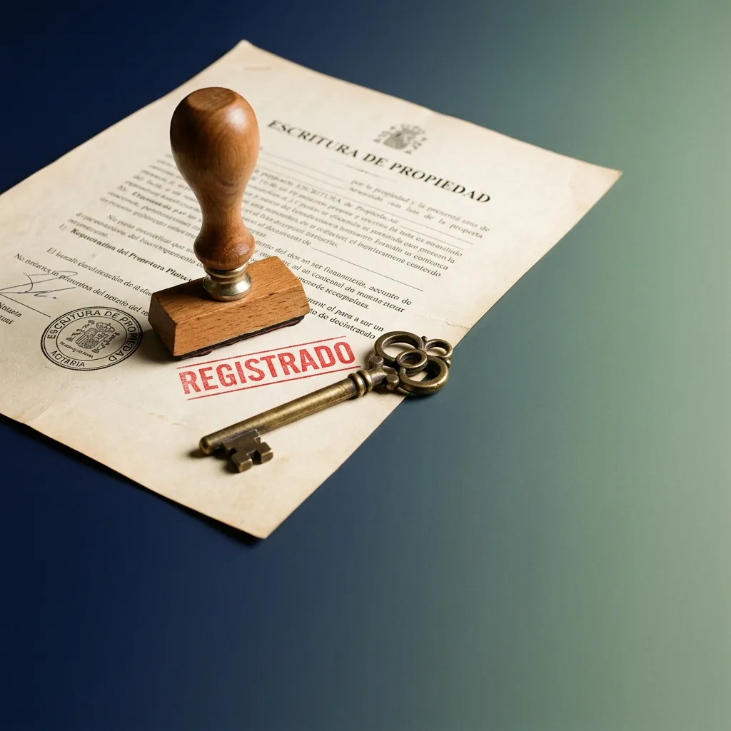 Adjudicação compulsória - Carimbo de registrado e chave do imóvel